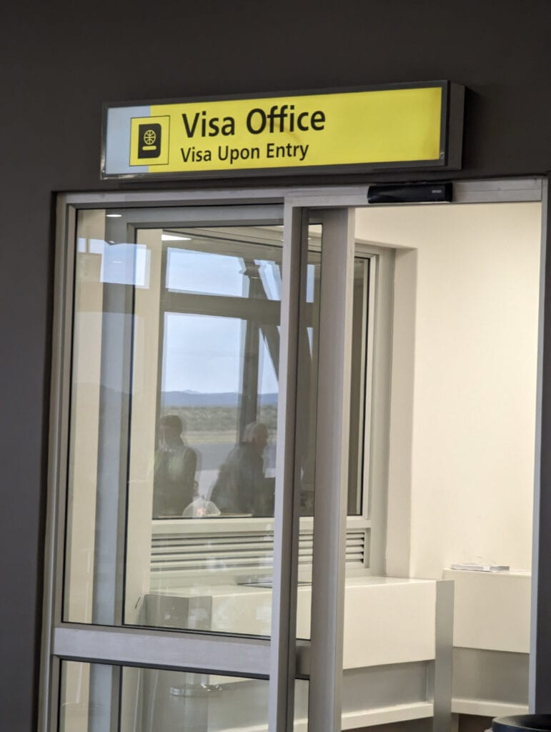 Visa on arrival office at Hosea Kutako International Airport where visitors from 31 countries have to apply for a visa with the latest Namibia Entry Requirements